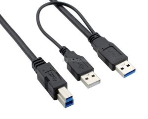 USB 3.0 کیبل Y شکل USB 2.0 پاور سپلائی کیبل معیاری B قسم مرد پرنٹر کیبل کے ساتھ ہوں