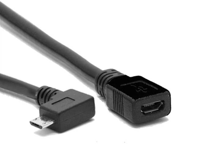 دایاں زاویہ مائیکرو USB2.0 ٹیپی ب مرد خواتین توسیع Extender کیبل چارج کر رہا کرنا