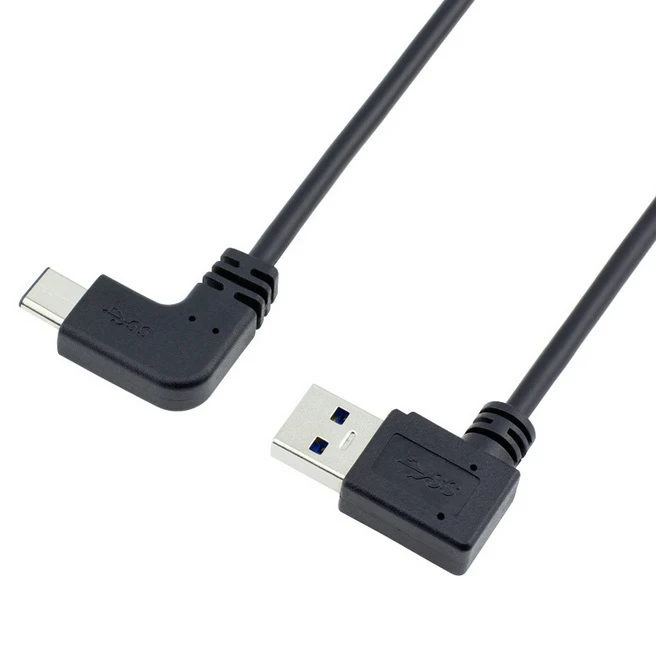 USB نوعیت C 90 ڈگری کے حق میں زاویہ مرد کو مرد USB 3.1 کو 3.0 کنورٹر کیبل